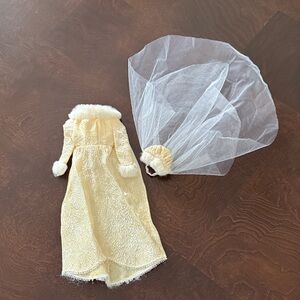 Barbie Elegant Cream Dress with White Veil